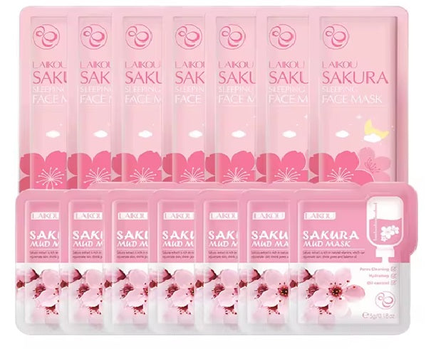 Sakura masques a la boue et masque de nuits 14 pièces