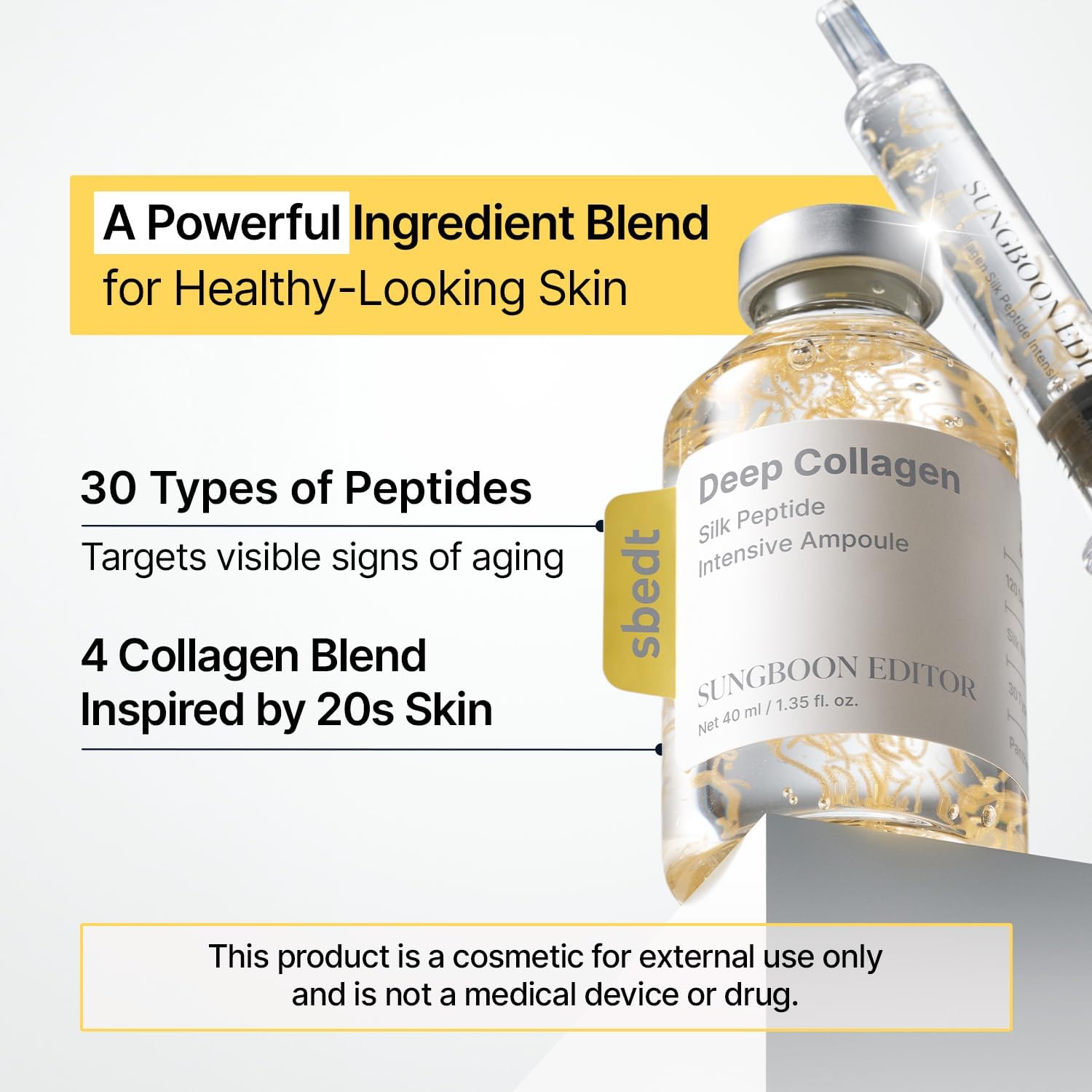 SUNGBOON EDITOR - ampoule de collagène profond et de peptides de soie 40 ml - Rosalinaboutique