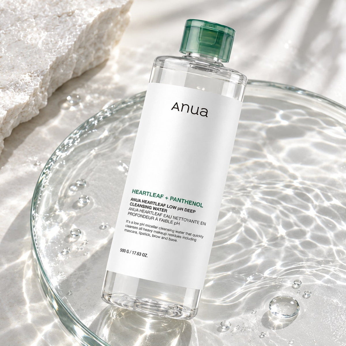 Anua - eau nettoyante profonde à pH bas Heartleaf, 500g