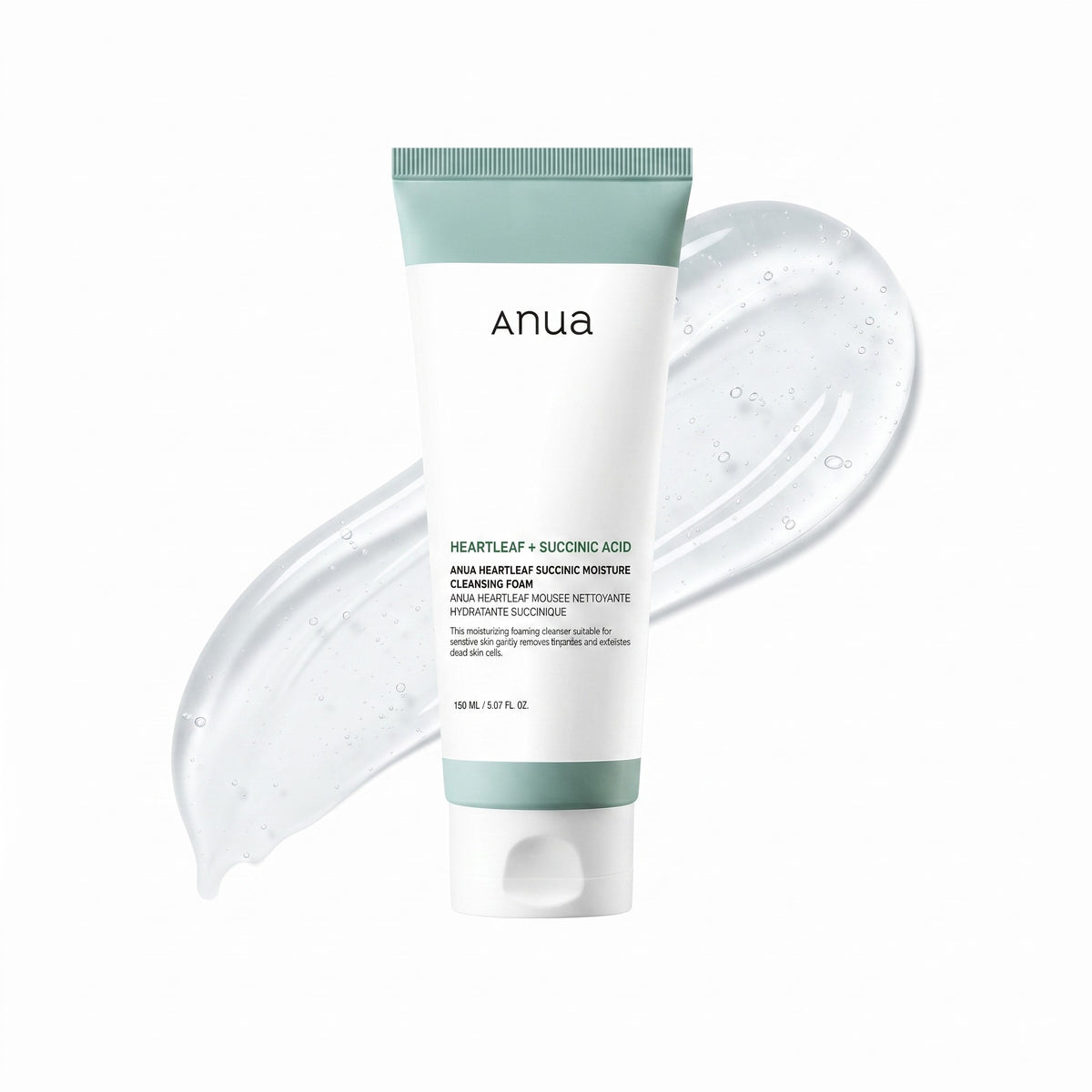Anua - mousse nettoyante hydratante à l'acide succinique Heartleaf, 150ml