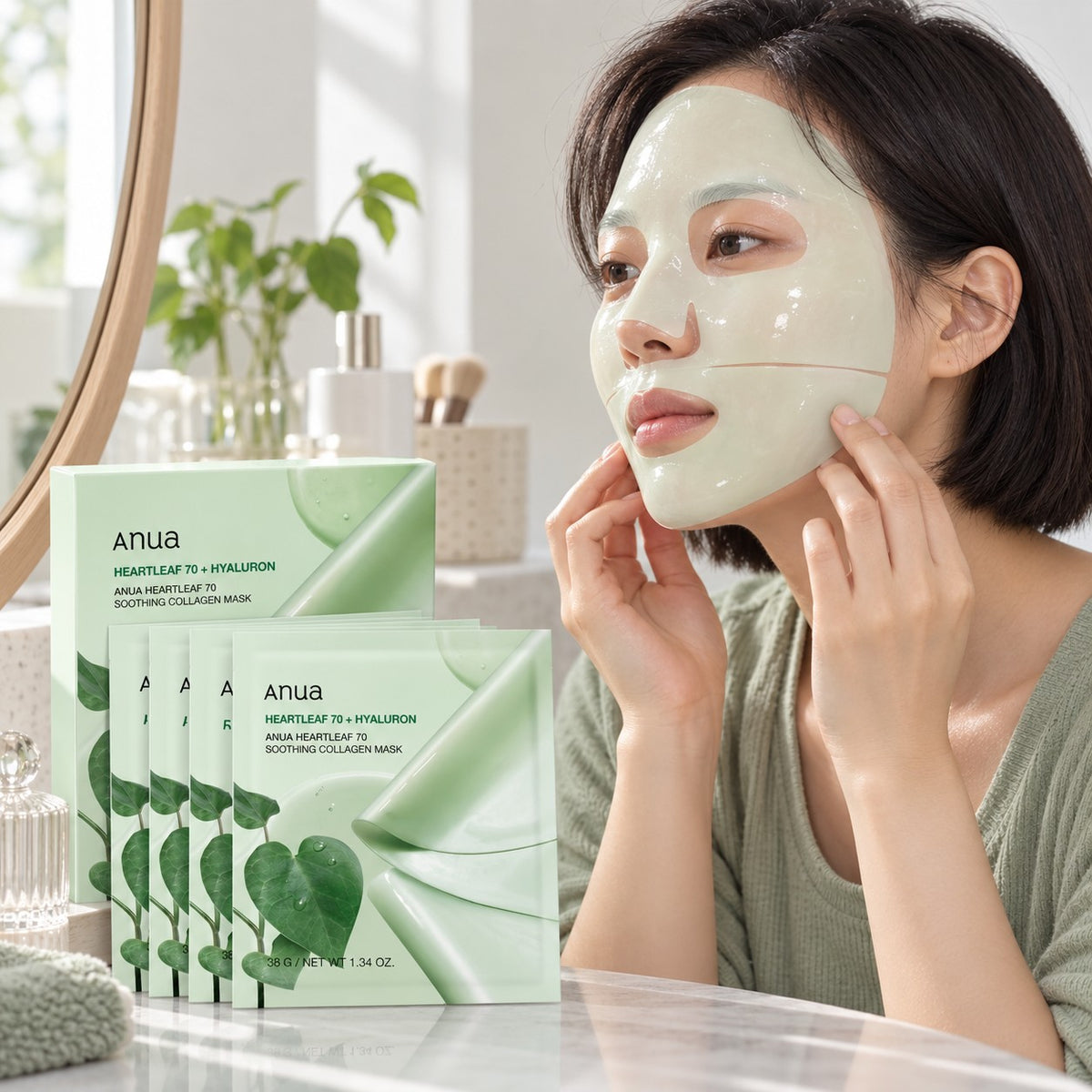 Anua - masque en tissu Heartleaf, 4 feuilles
