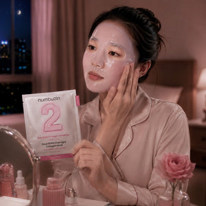 Numbuzin - No.2 Masque de nuit au collagène PDRN Rose, 4 feuilles