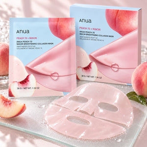 Anua - masque en tissu à la pêche, 4 feuilles