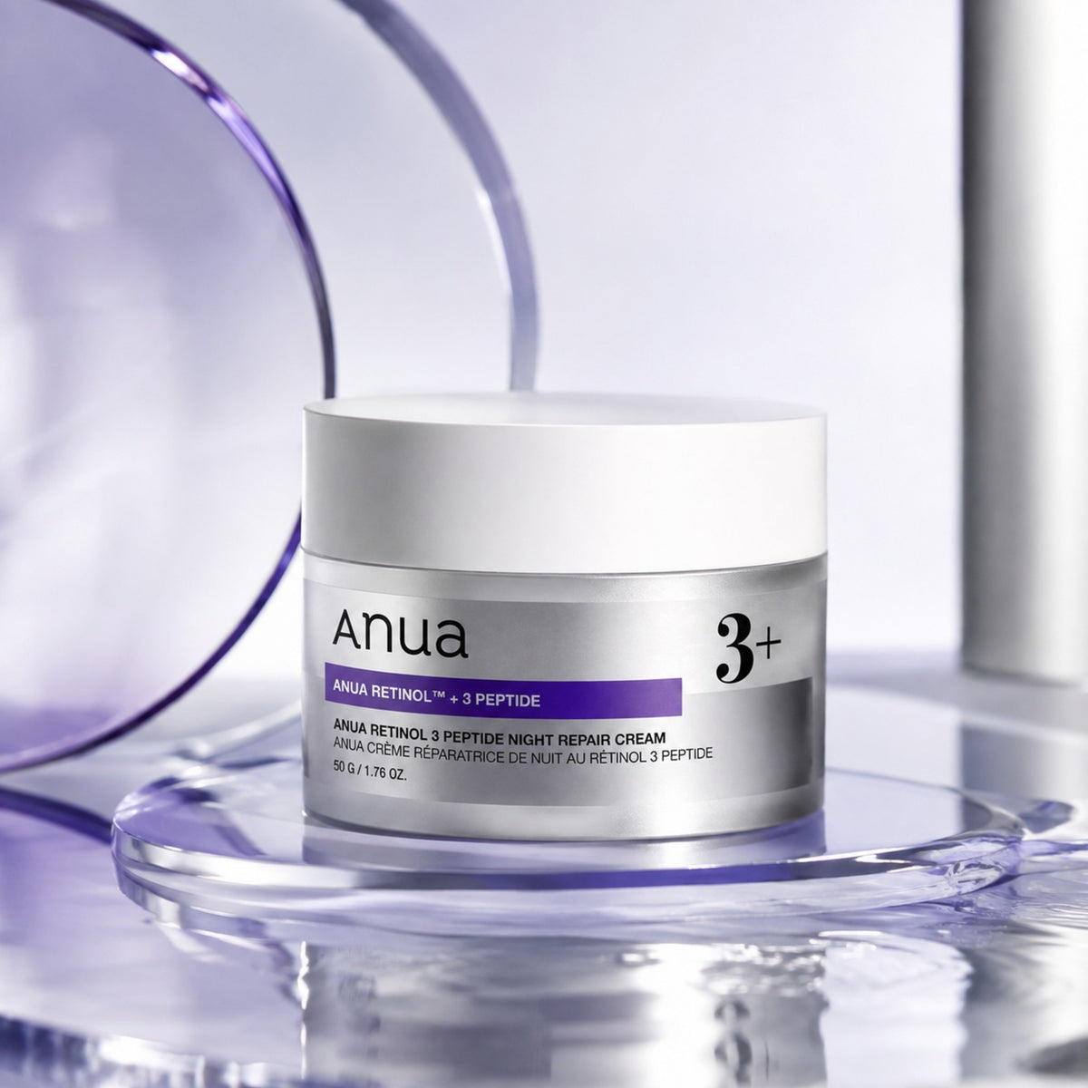 Anua - crème de nuit réparatrice rétinol et 3 peptides, 50g
