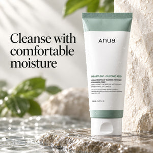 Anua - mousse nettoyante hydratante à l'acide succinique Heartleaf, 150ml