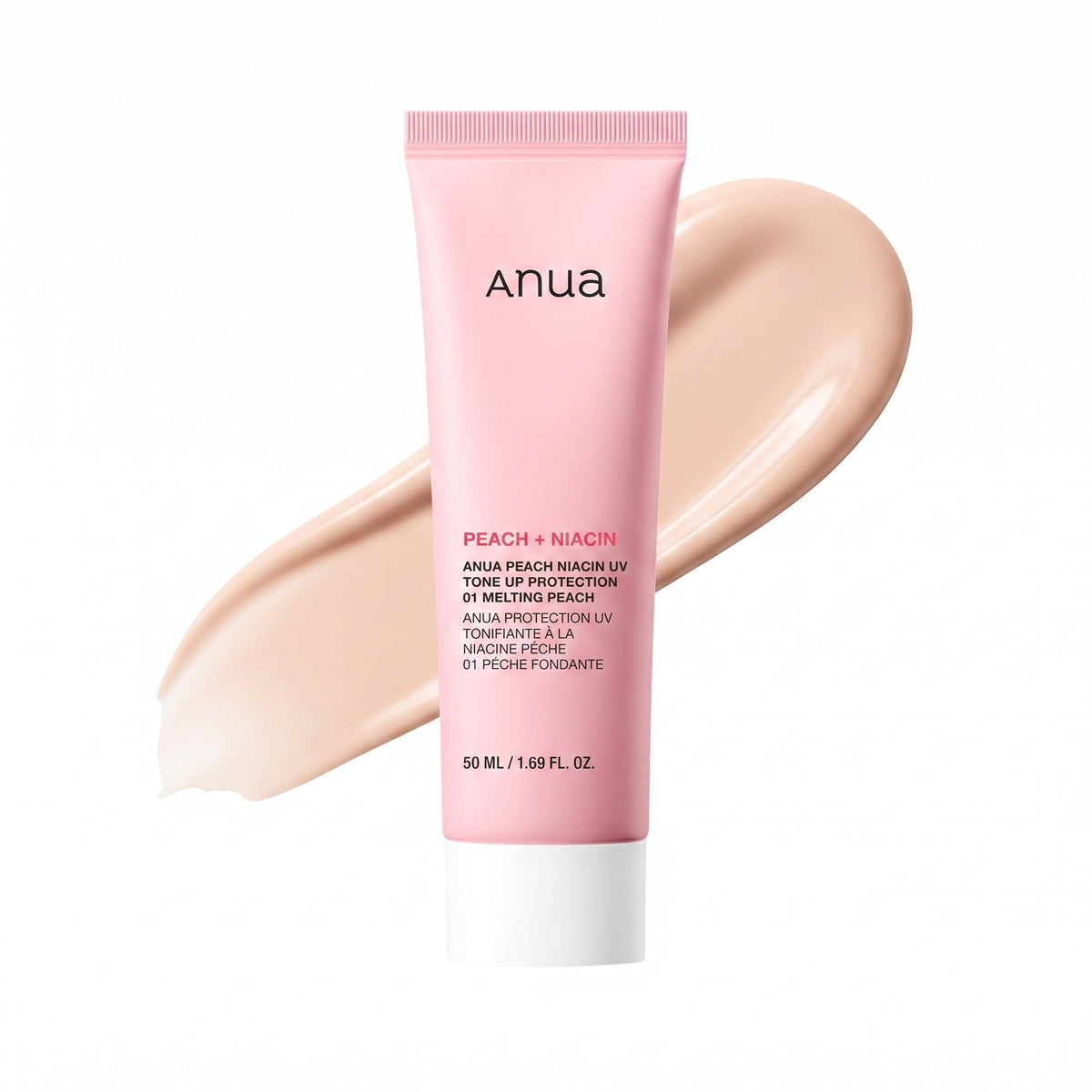 Anua - écran solaire teinté Peach Niacin UV Tone Up 01 Pêche fondante, 50ml - Rosalinaboutique