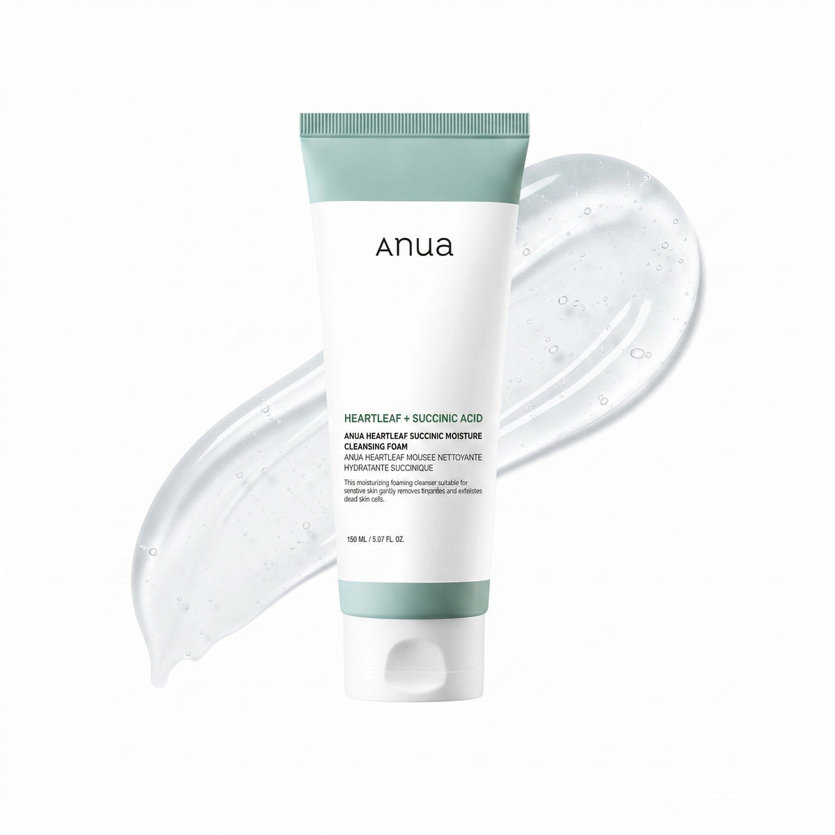Anua - mousse nettoyante hydratante à l'acide succinique Heartleaf, 150ml - Rosalinaboutique