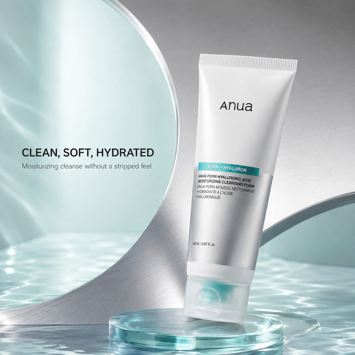 Anua - mousse nettoyante hydratante PDRN à l'acide hyaluronique, 150ml - Rosalinaboutique