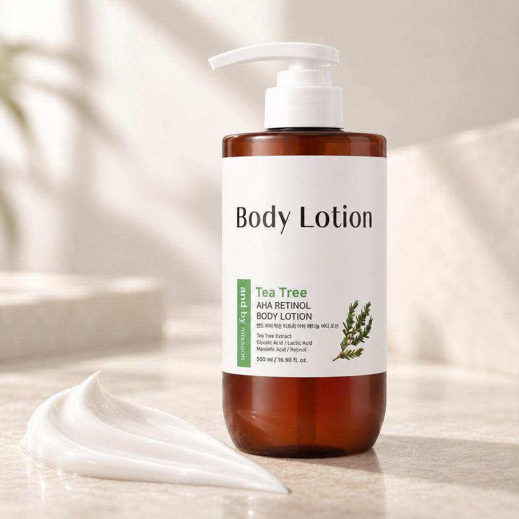 Mixsoon - lotion pour le corps tea tree AHA et rétinol 500ml